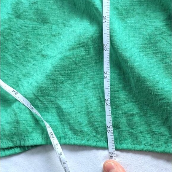 KD. BEAUTIFUL Shamrock Green Linen Blend Belt Tunic Dolman St. Patrick's Sz 3XL - Picture 7 of 8